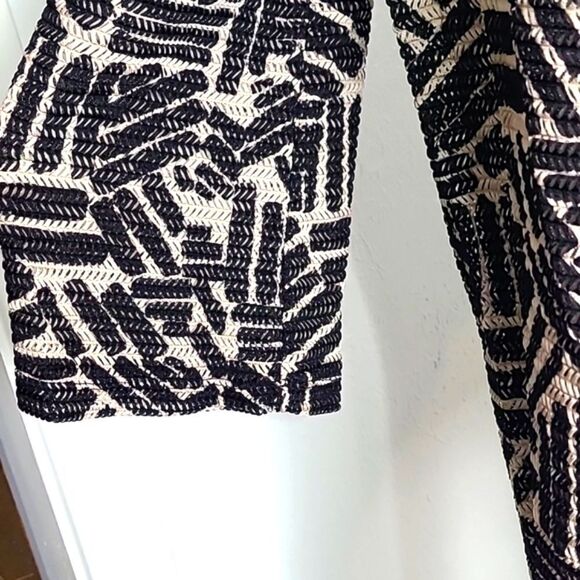 PerSeption Concept Beige & Black Print Waterfall Cardigan, Size XL - Picture 5 of 10